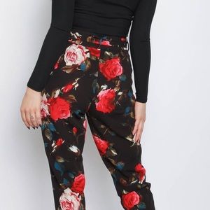 Floral Cigarette Pants